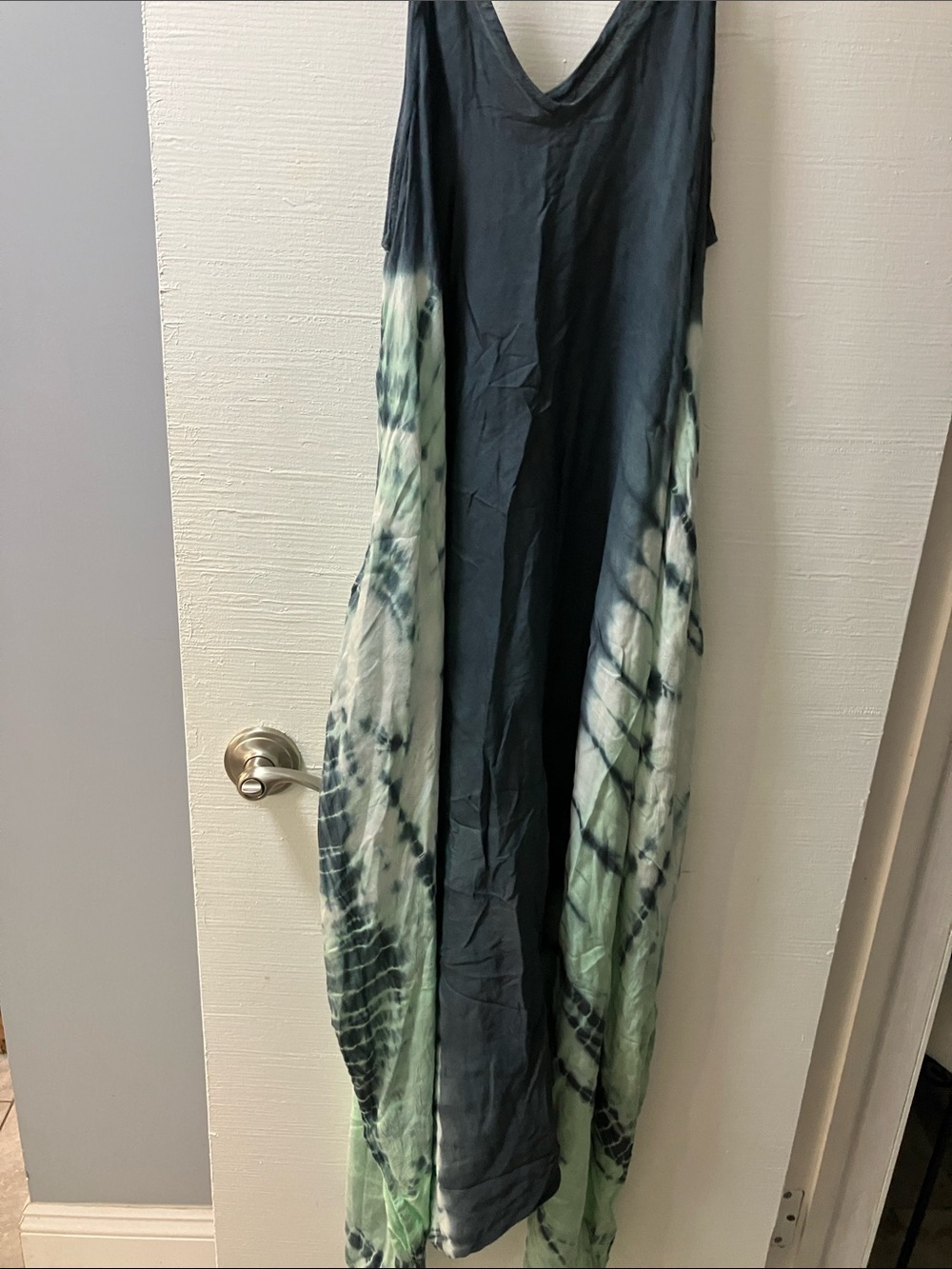 Tie-Dye Maxi Baggy Cover-Up in Charcoal and Mint Green